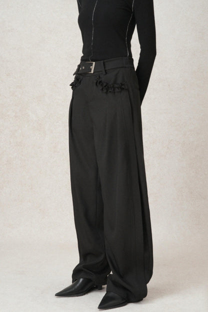 Adjustable Waist Ruffle Pants