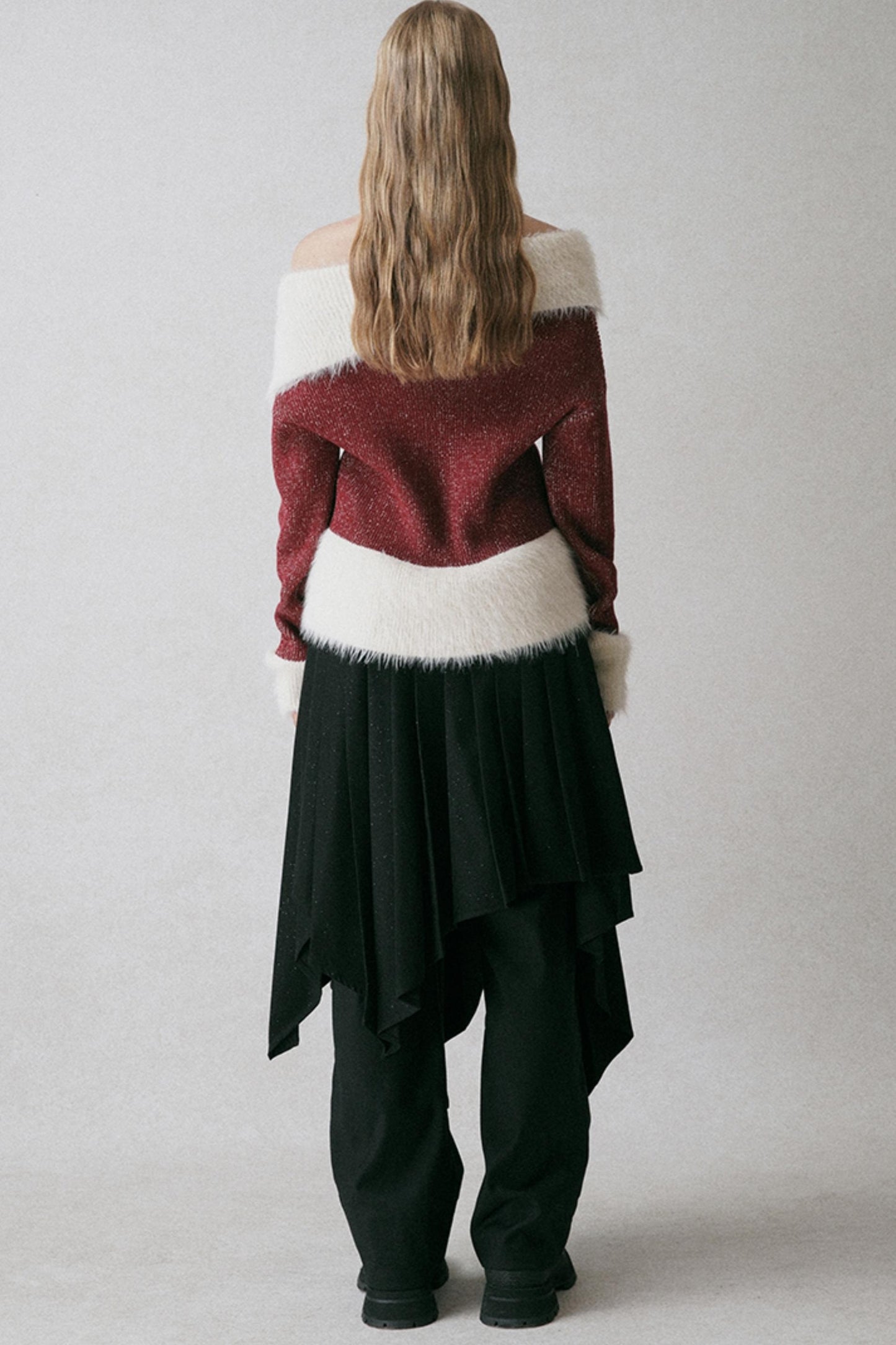 Mink Plush Red Knit Top