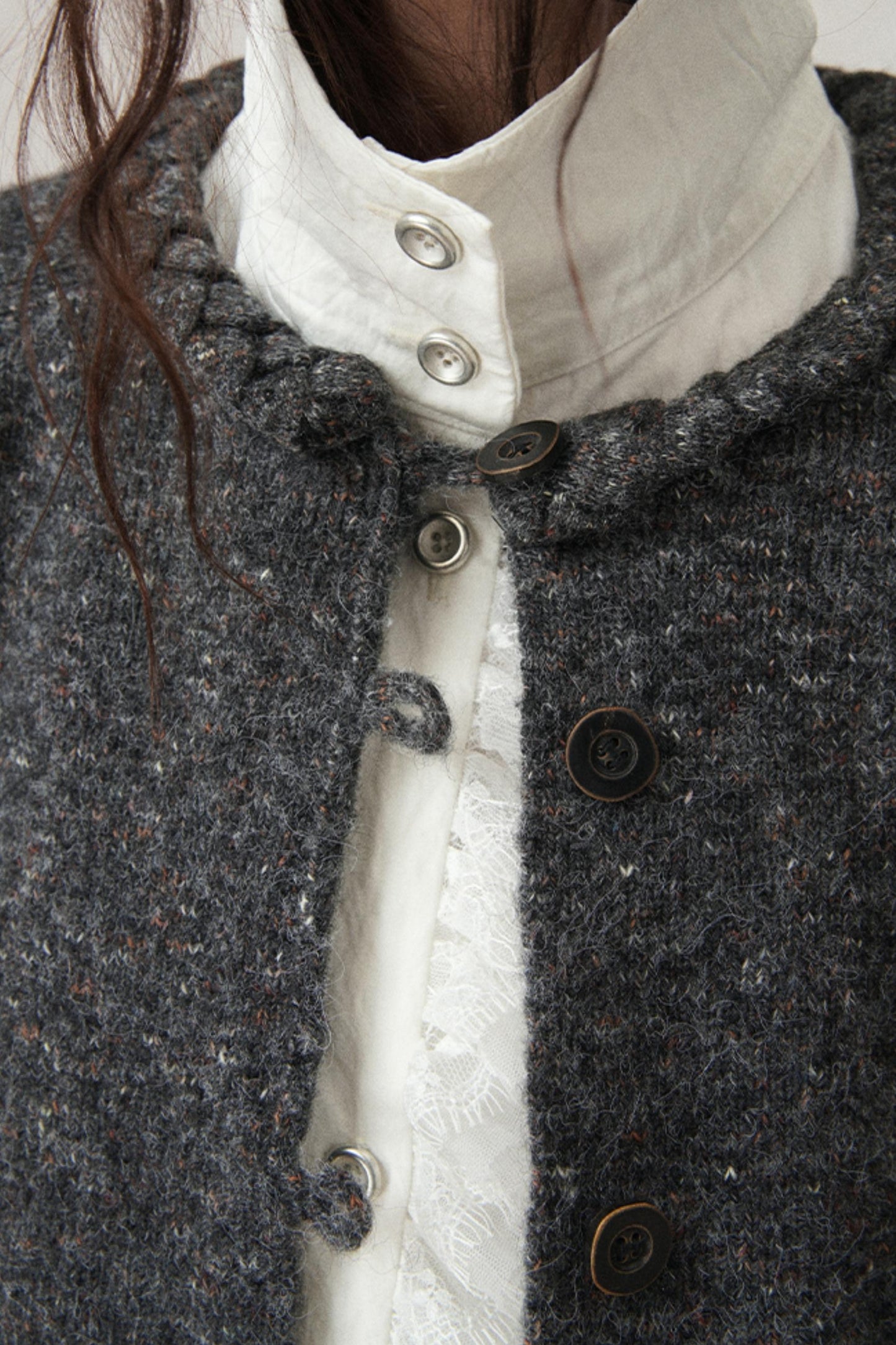 Handwoven Horn Button Cardigan