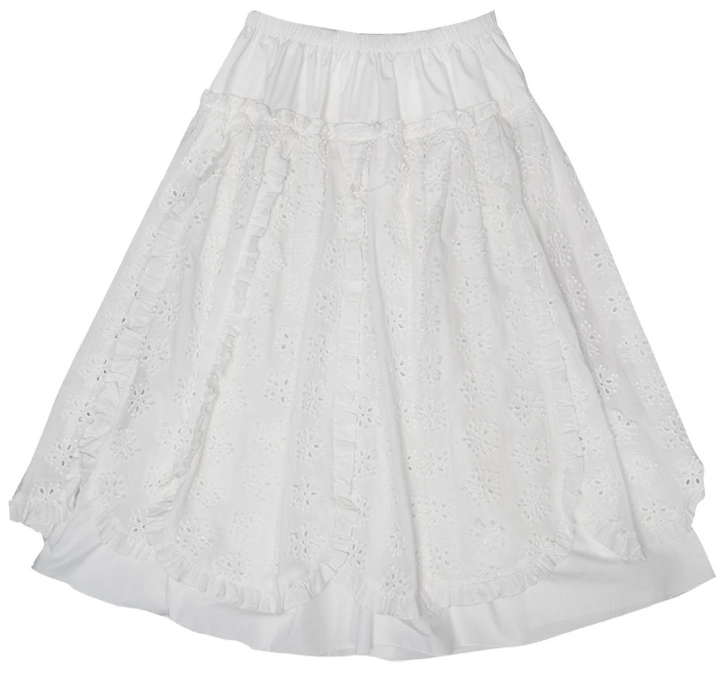 Petal Shape Jacquard Long Skirt