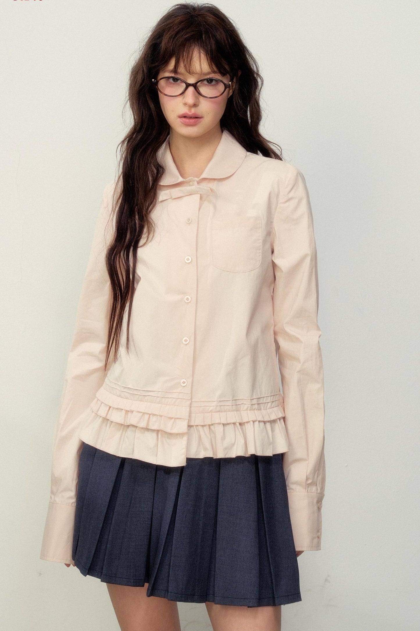 Romantic Lace-Hem Loose Shirt