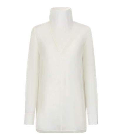 Mulberry Silk Hood Collar Shirt Top