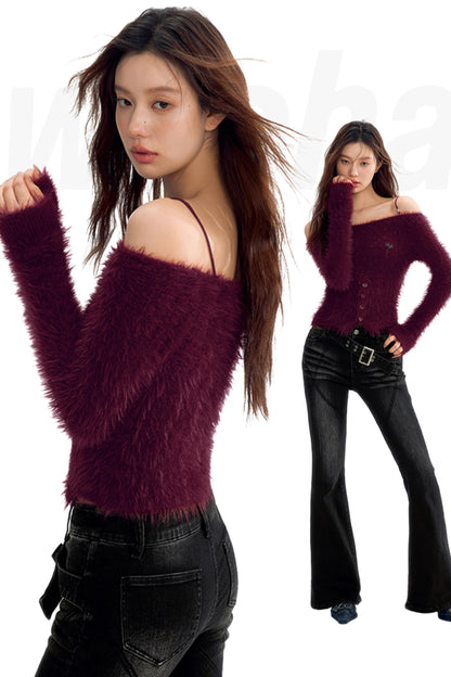 Straight Shoulder Mink Top