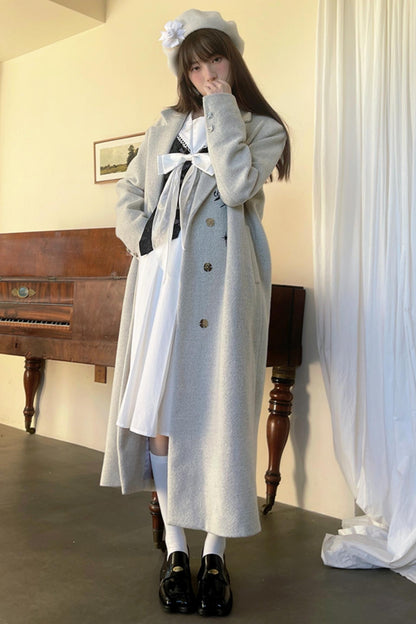 Star Embroidered Tweed Long Coat