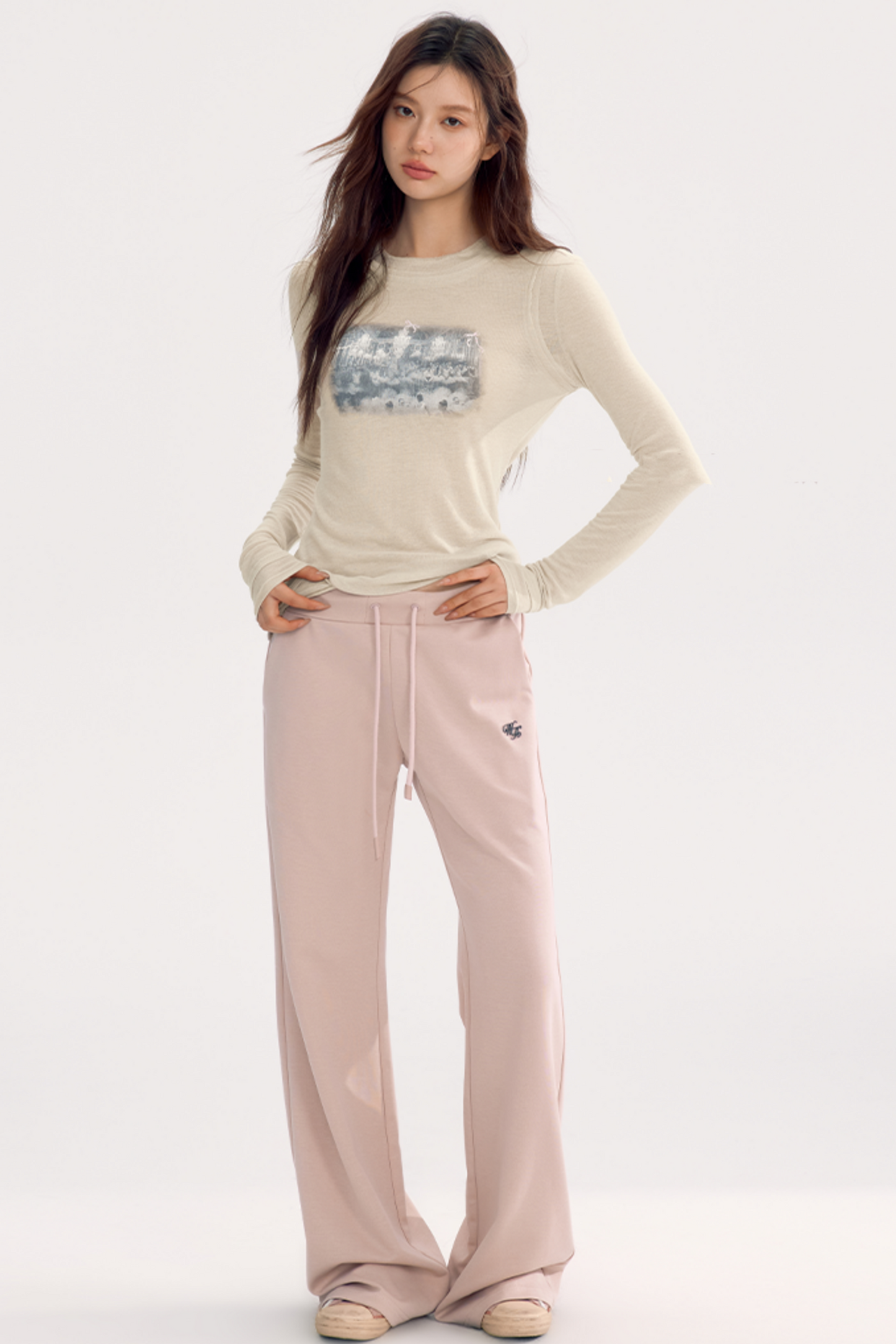 Draped Bootcut Sports Pants