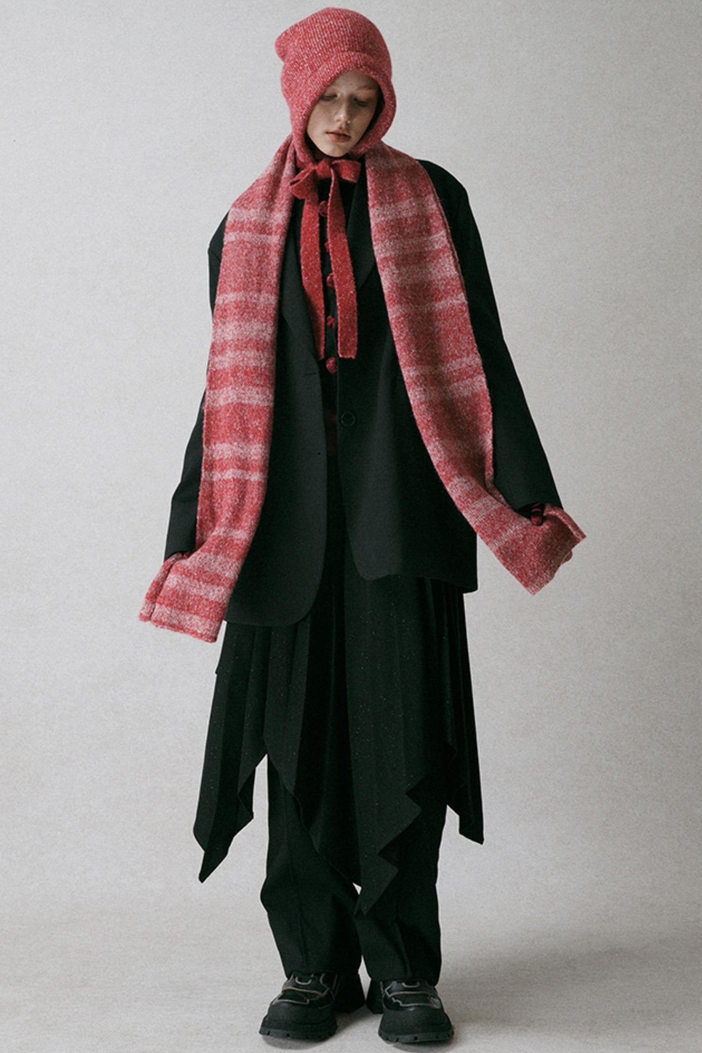 Soft Mohair Irregular Striped Scarf