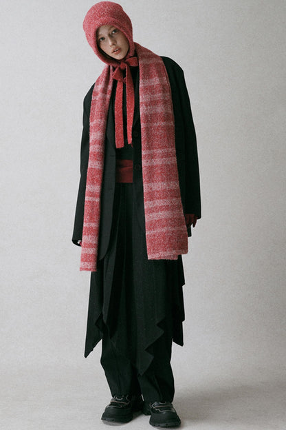 Soft Mohair Irregular Striped Scarf