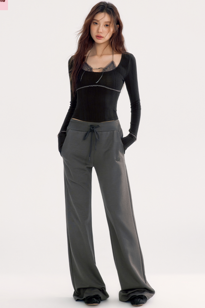 Draped Bootcut Sports Pants