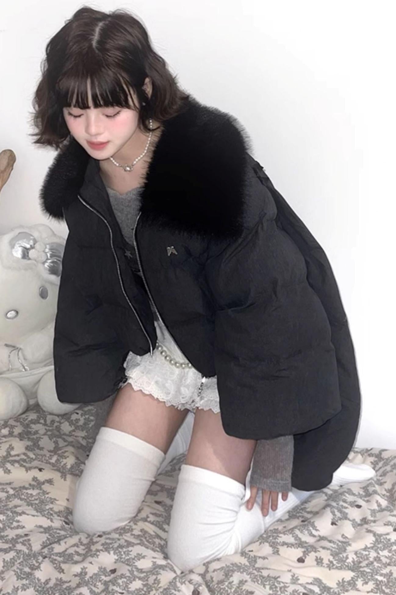 Angel Wings Cropped Cotton Coat