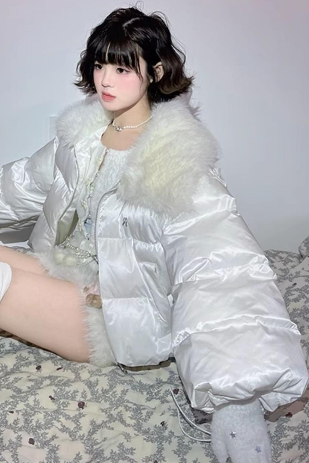 Angel Wings Cropped Cotton Coat