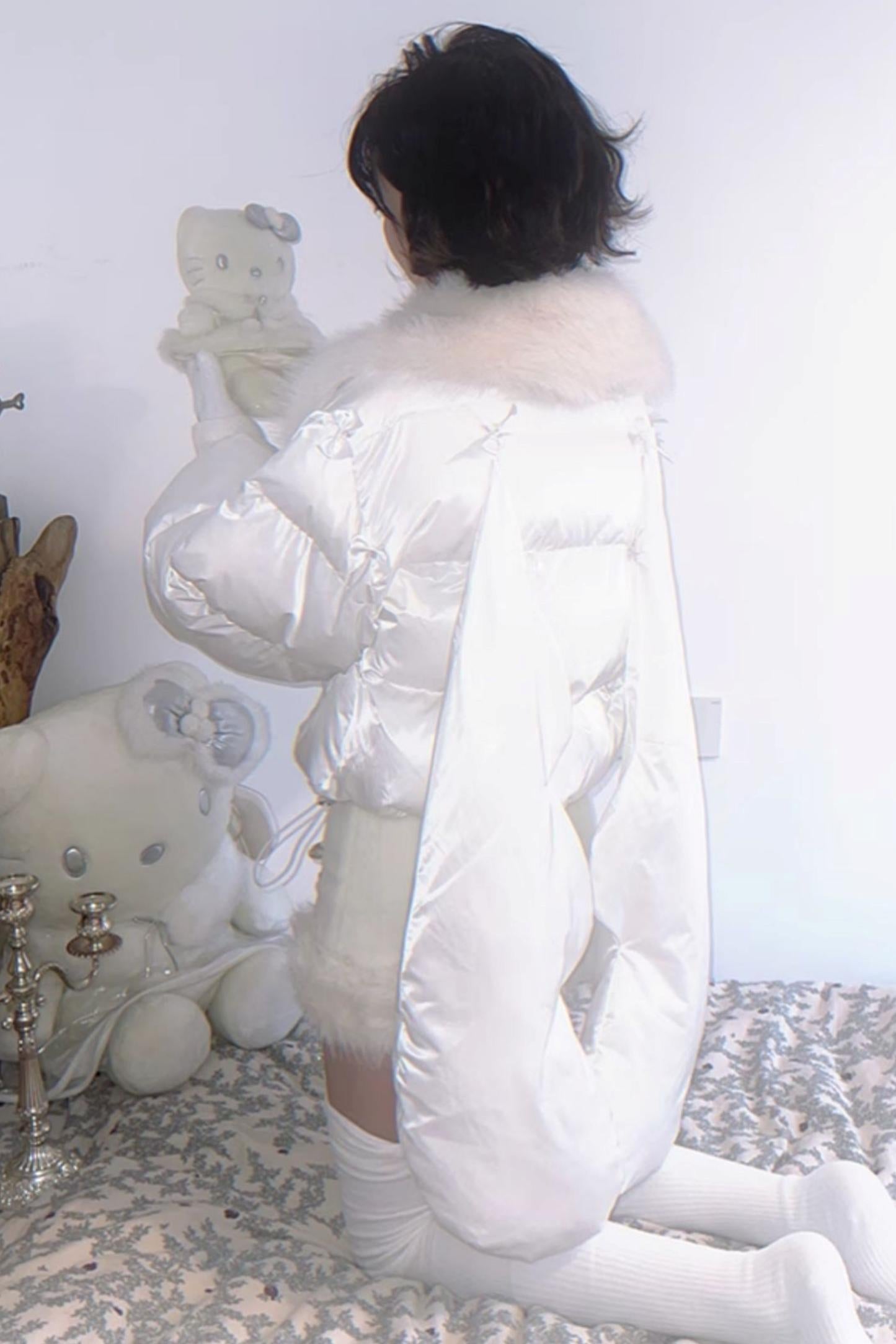 Angel Wings Cropped Cotton Coat