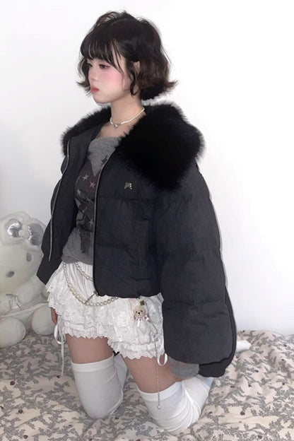 Angel Wings Cropped Cotton Coat