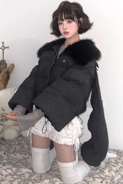 Angel Wings Cropped Cotton Coat