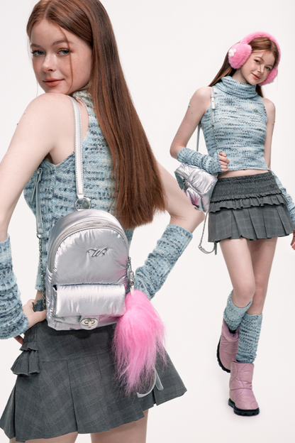 Silver Chain Mini Backpack