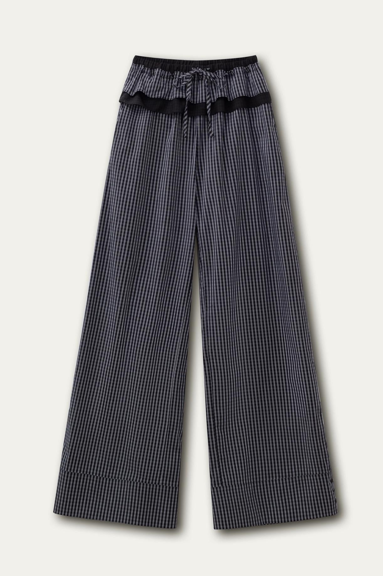 Lace Layer Plaid Trousers