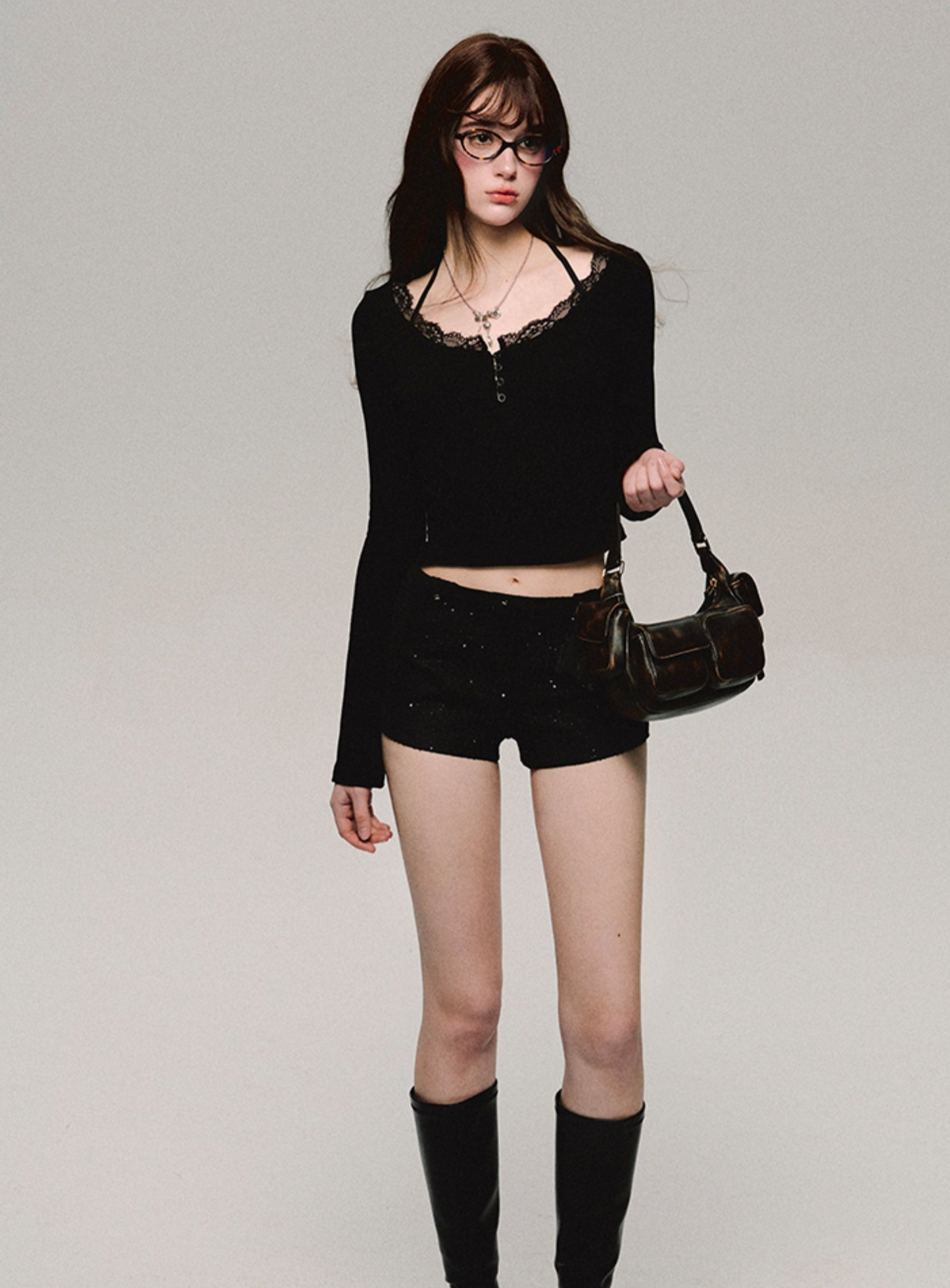 Knitted Bell Sleeve T-Shirt