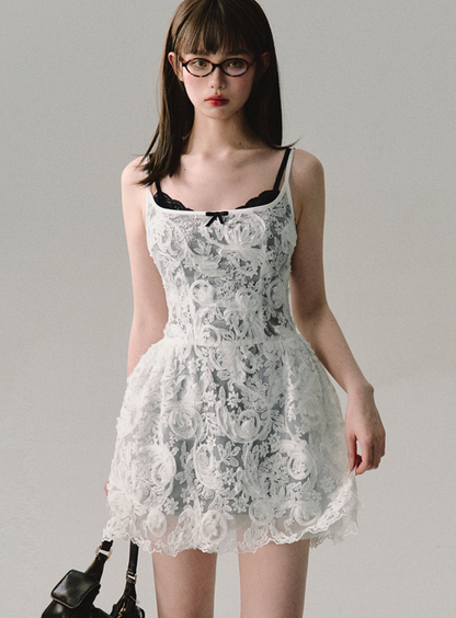 Three-dimensional Embroidery Slip Dress