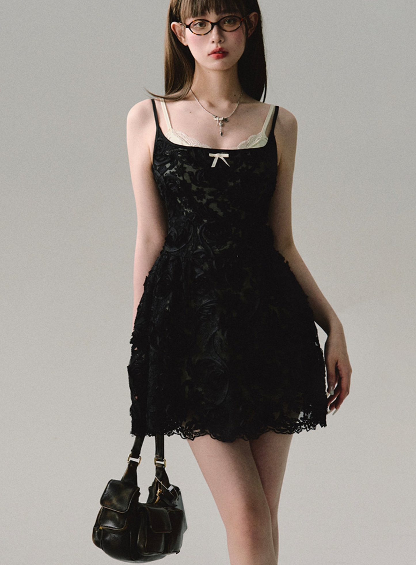 Three-dimensional Embroidery Slip Dress