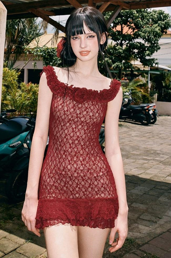 Sweet Lace Off-Shoulder Dress