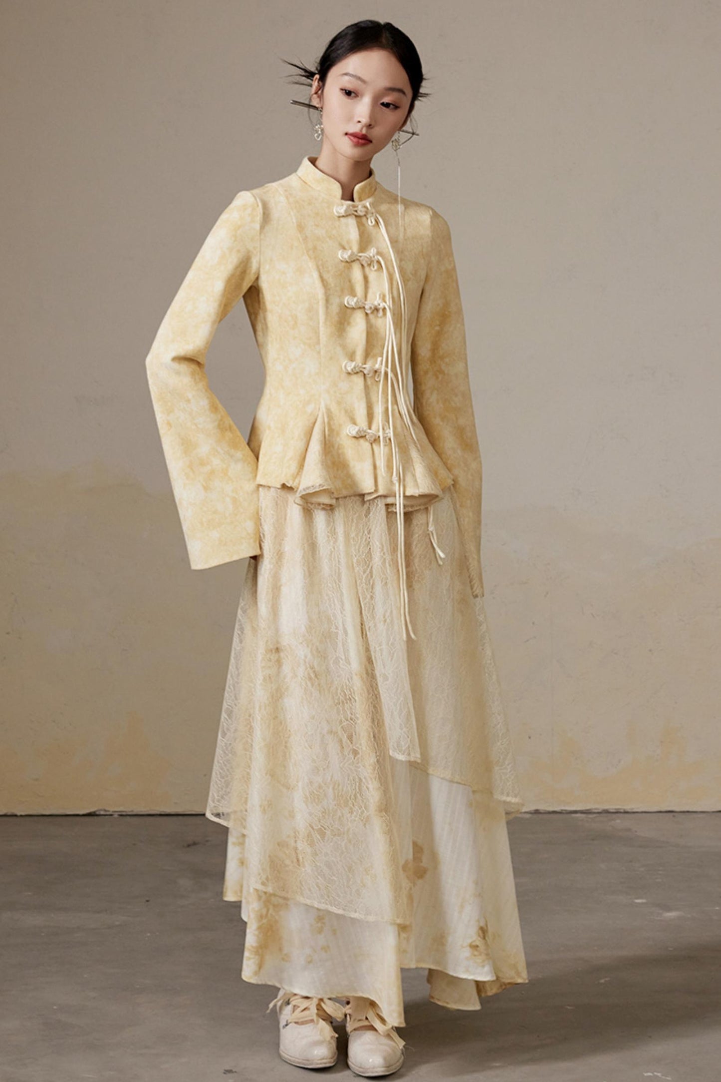 Lace Fairy Cheongsam Coat Set-Up