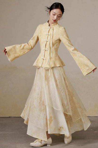 Lace Fairy Cheongsam Coat Set-Up