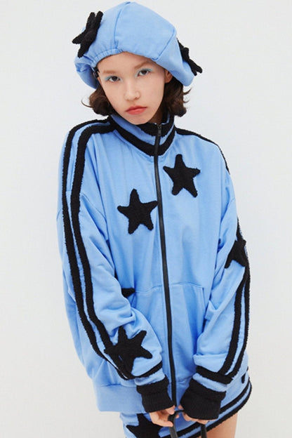 Contrast Blue Star Sweatshirt