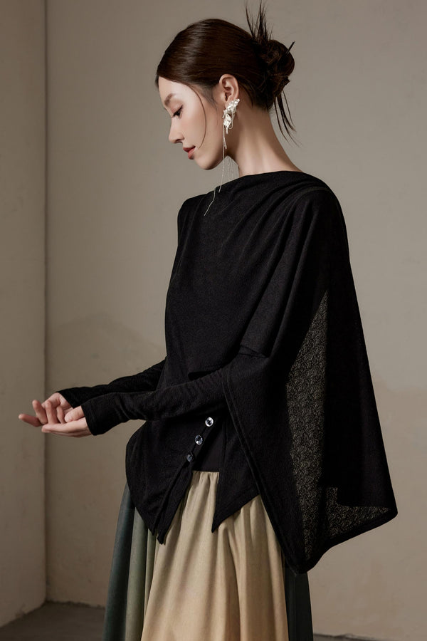 Scarf Collar Flowing Top