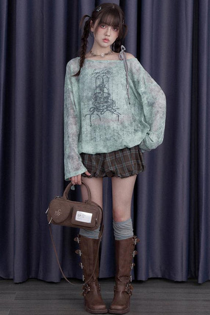 Sun Protection Peplum Blouse Set-Up