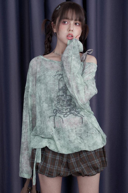 Sun Protection Peplum Blouse Set-Up