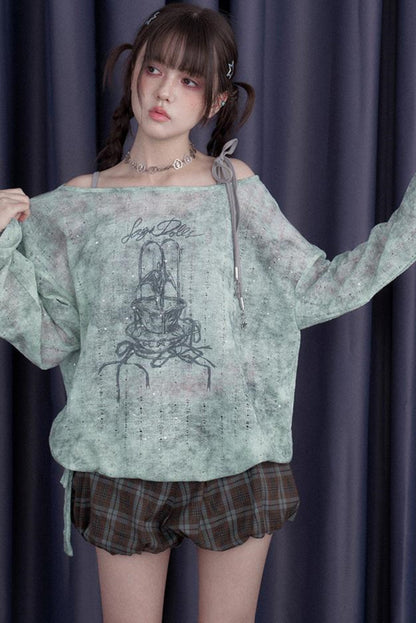 Sun Protection Peplum Blouse Set-Up