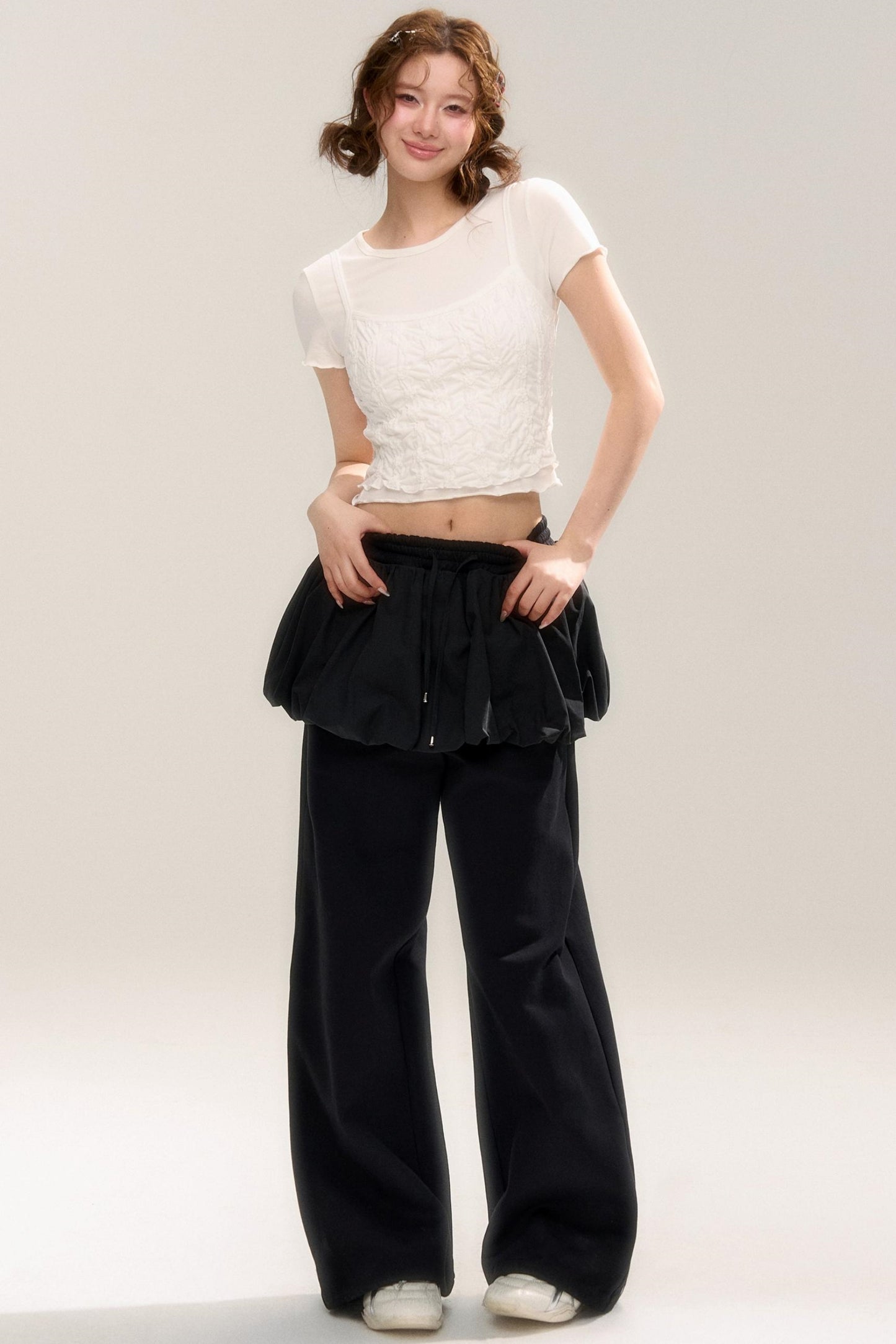 Stitch Design Loose Casual Pants