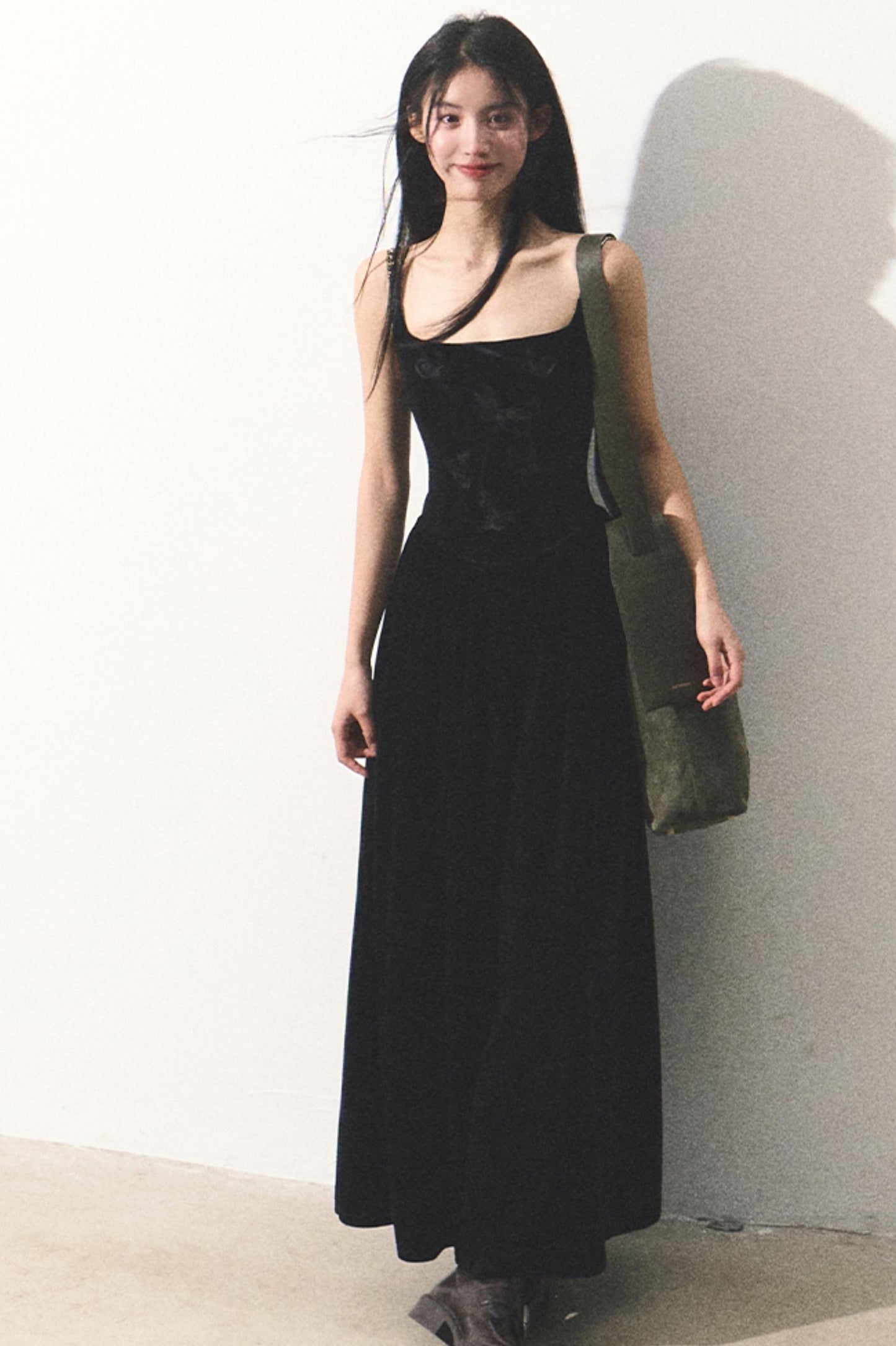 Velvet Slim Maxi Dress