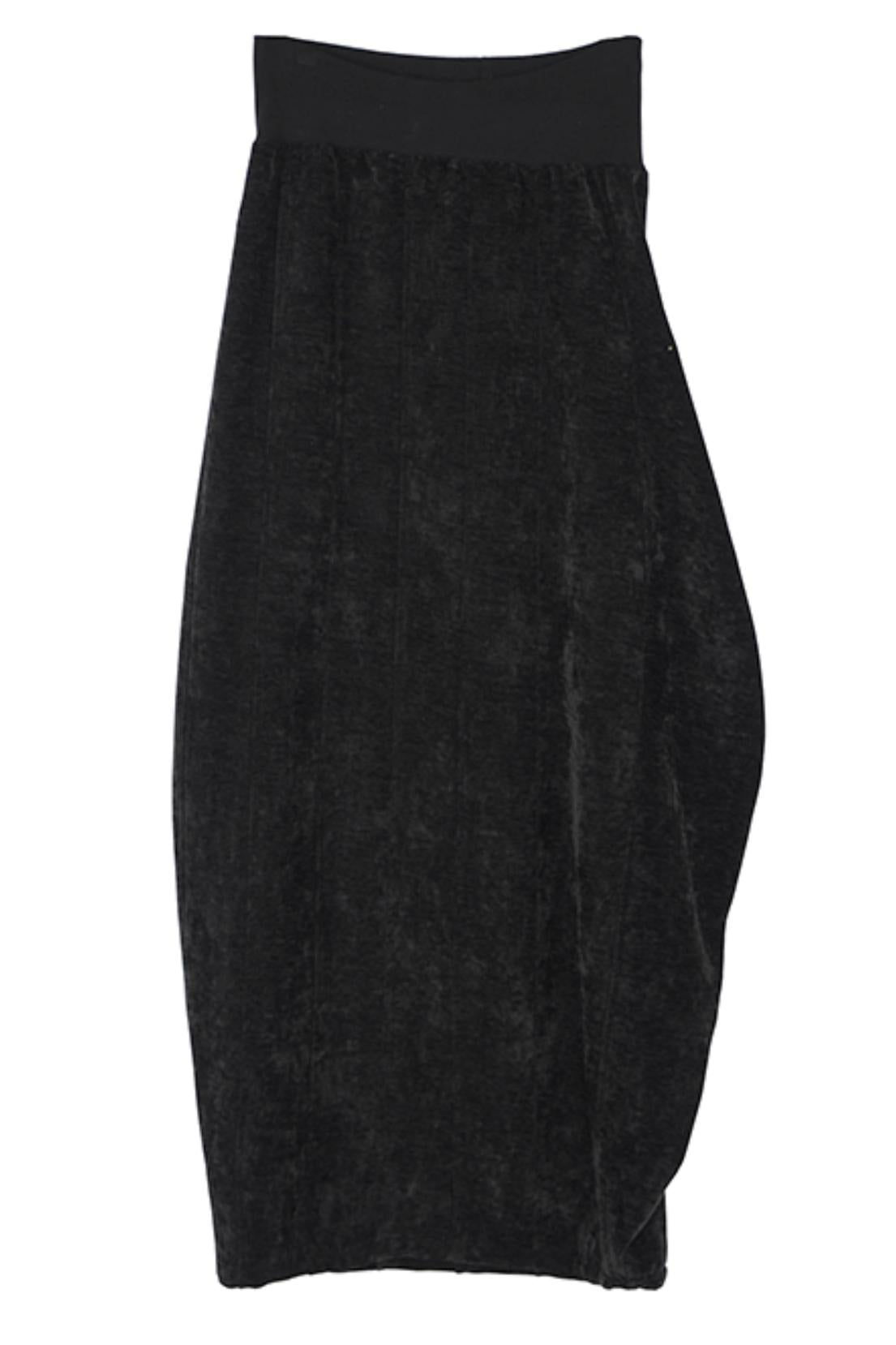 Draped Velvet Long Skirt