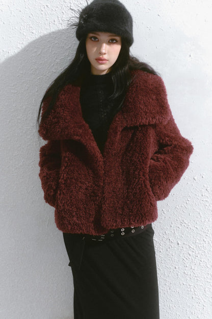 Big Lapel Velvet Fur Jacket