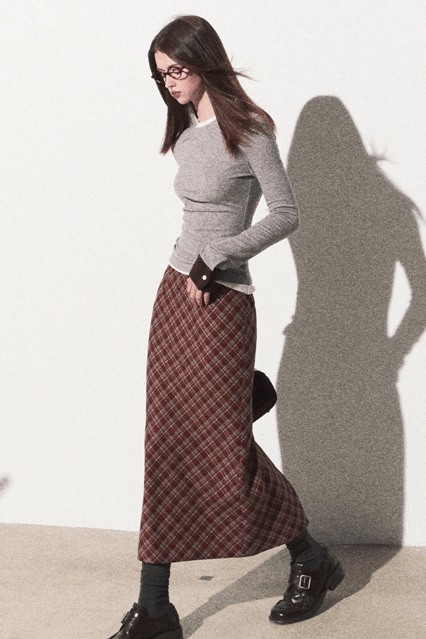 Retro Split Long Skirt