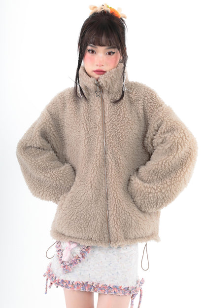 Reversible Bear Print Warm Jacket