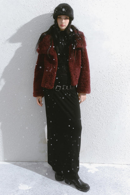 Big Lapel Velvet Fur Jacket