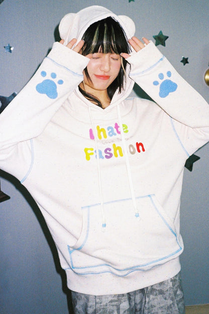 Bear Ears Hooded Long Sweatshirt