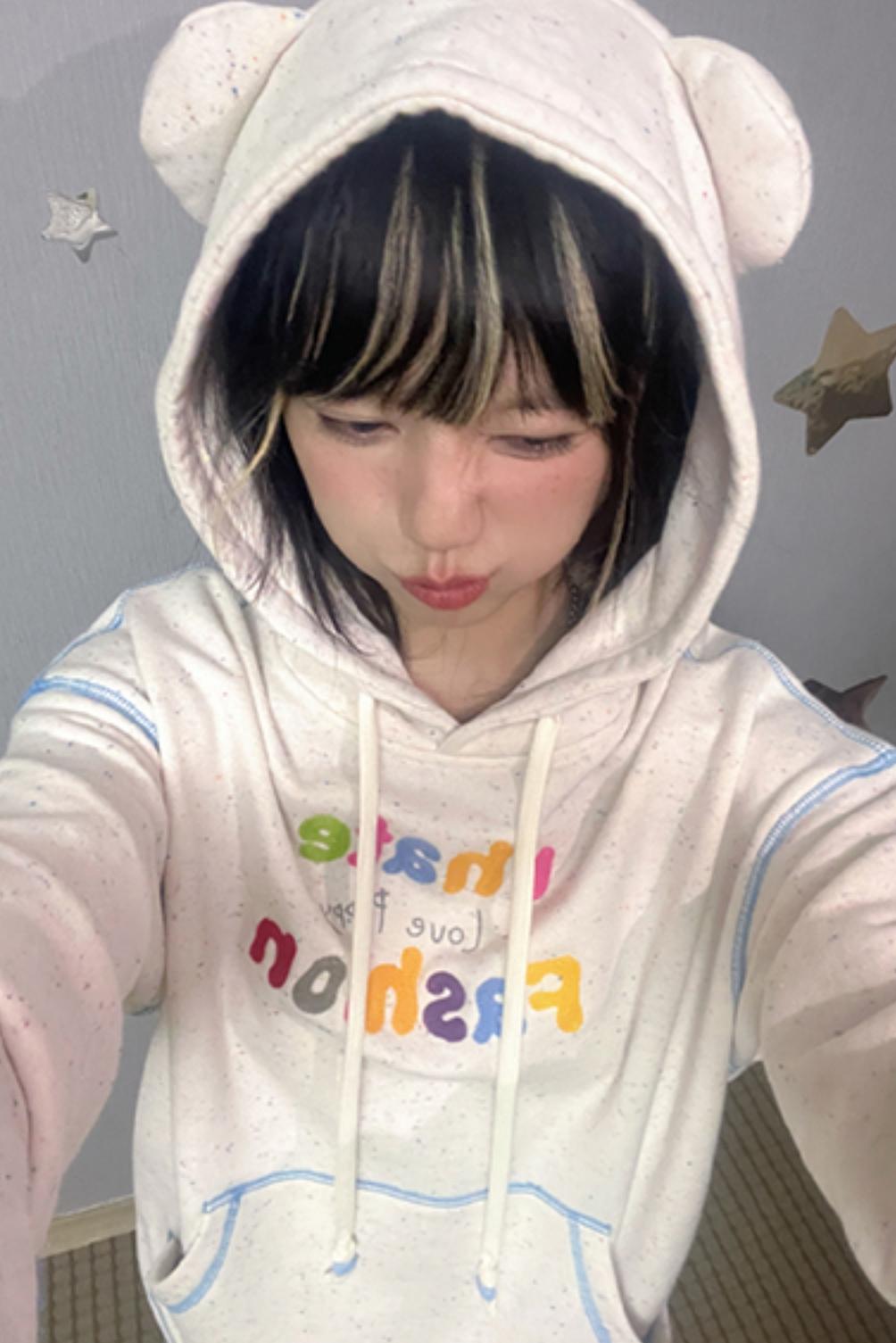 Bear Ears Hooded Long Sweatshirt