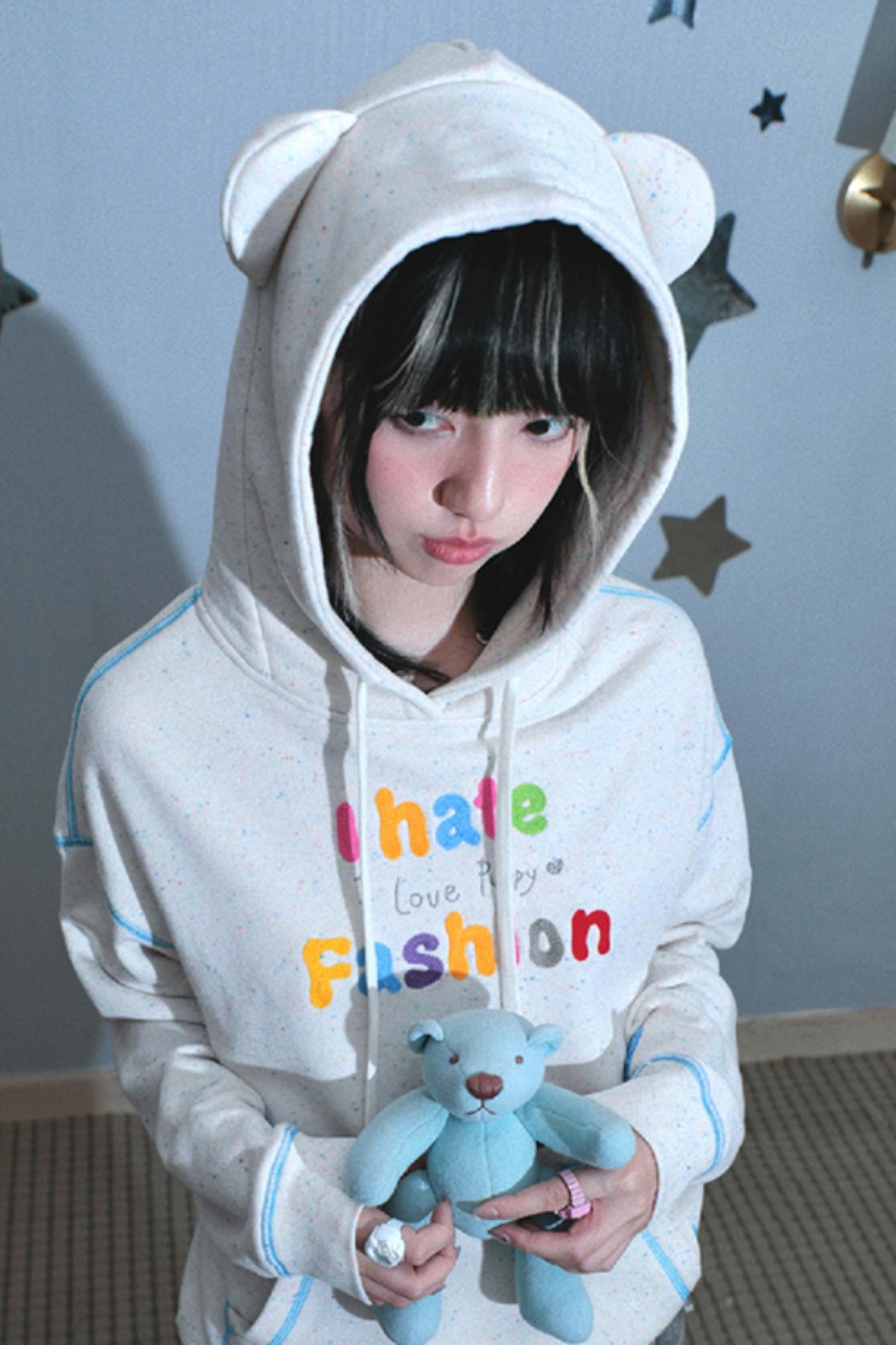 Bear Ears Hooded Long Sweatshirt