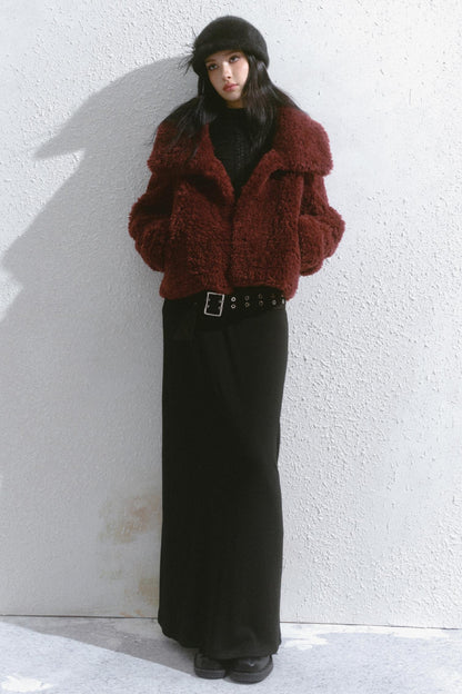 Big Lapel Velvet Fur Jacket