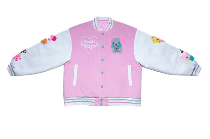 Pink Cotton Baseball Shirt Jacket