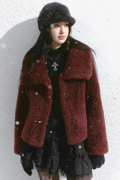 Big Lapel Velvet Fur Jacket