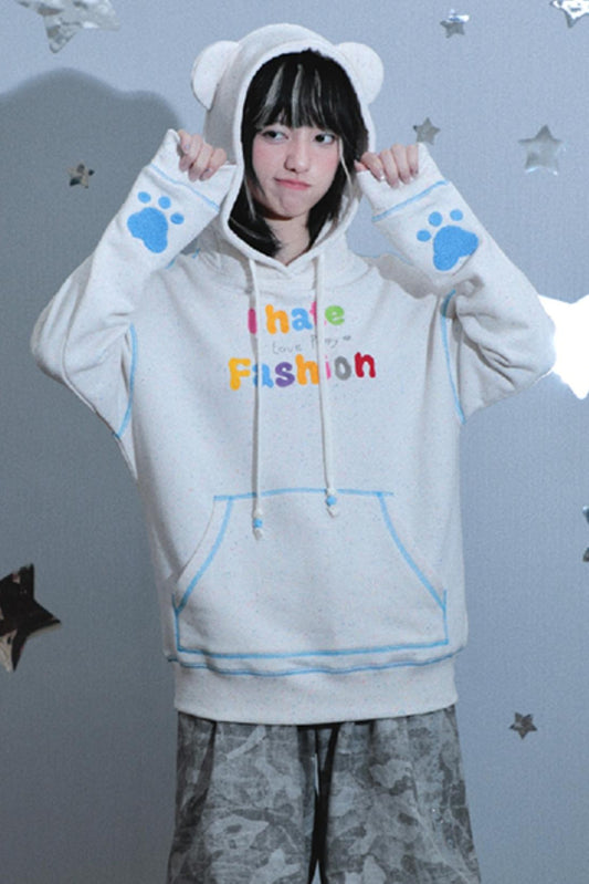 Bear Ears Hooded Long Sweatshirt