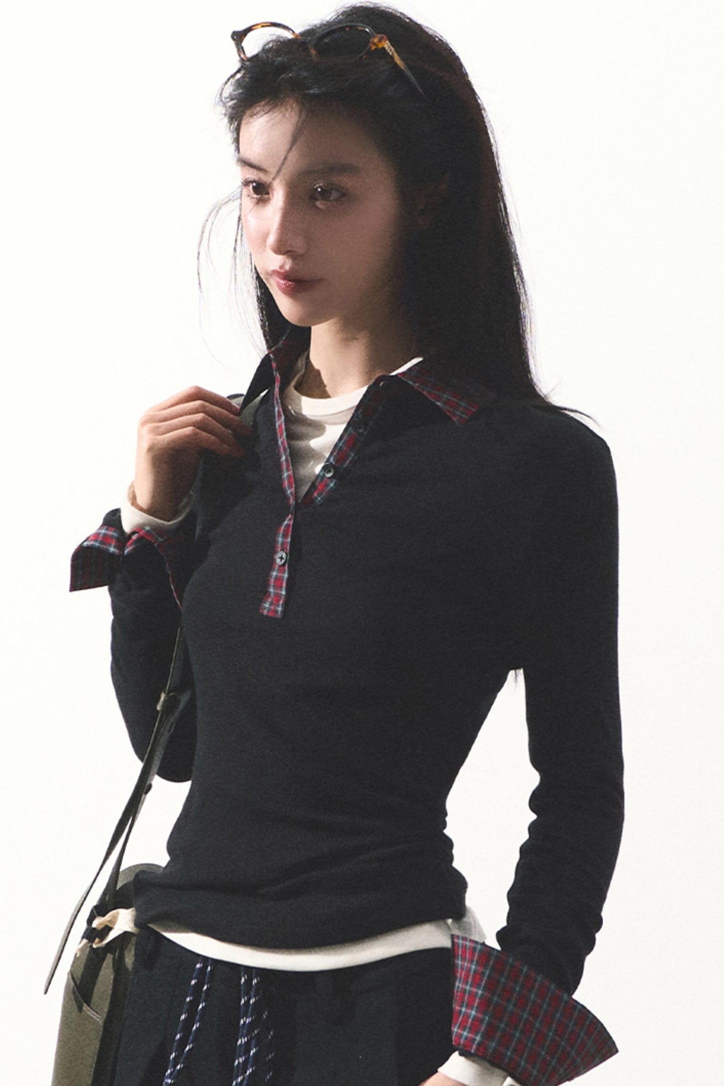 Collegiate Collar Knit Top