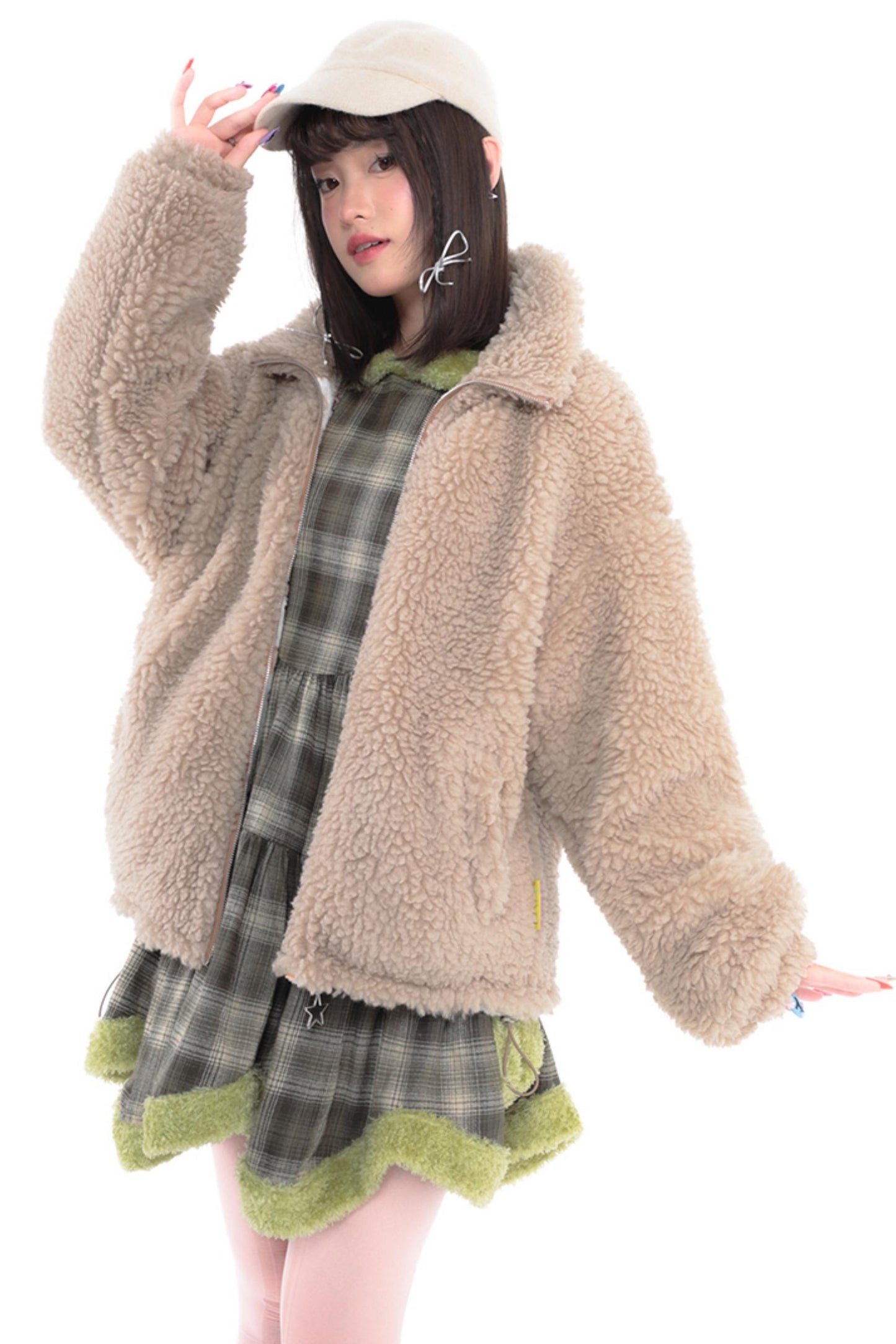 Reversible Bear Print Warm Jacket