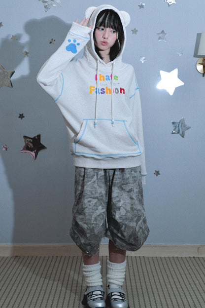 Bear Ears Hooded Long Sweatshirt