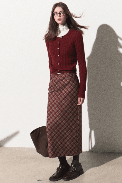 Retro Split Long Skirt