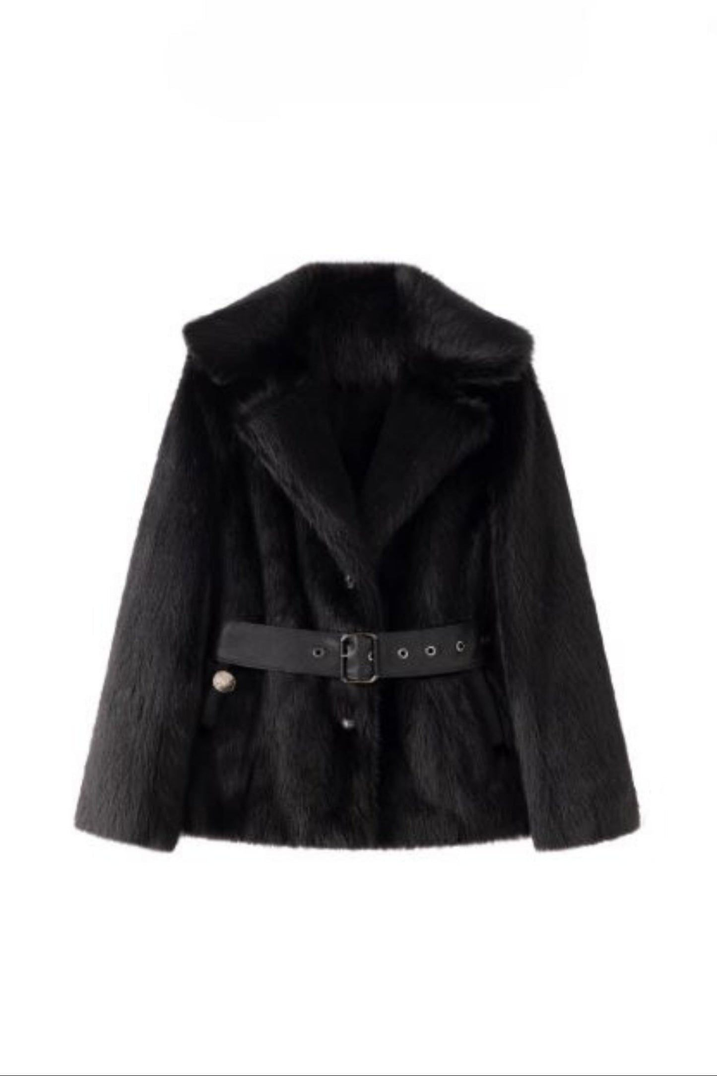 Large Lapel Fur Coat