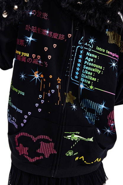 Martian Diamond Print Sweatshirt